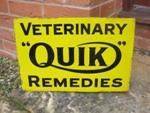 Quik veterinary dog powders enamel post mount sign.----SM52c