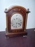 EDWARDIAN INLAYED MAHOGANY MANTLE CLOCK   C82