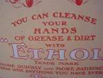 Vintage Garage Card Sign - Ethol Hand Soap---SA73
