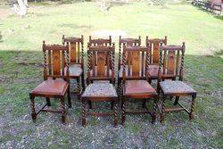 8 Oak Barley Twist Chairs