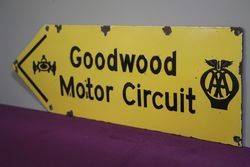 AA Goodwood Motor Circuit Enamel Sign  