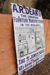 ARDean Furniture Enamel Advertising Sign 