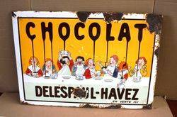 ARRIVING SOON Antique Chocolat  Pictorial Enamel Sign 