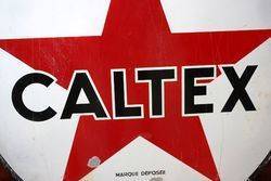 ARRIVING SOON Caltex Round Enamel Advertising Sign