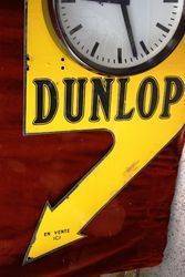 ARRIVING SOON Dunlop Double Sided Clock Enamel Sign