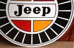 ARRIVING SOON Jeep Double Sided Enamel Sign