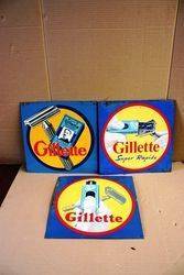 ARRIVING SOON Set of 3 Gillette Shaving Tin Signs 