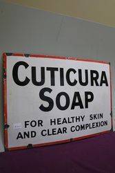 A Cuticura Soap Rectangular Enamel Advertising Sign 