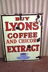 A Early Lyons Coffee and Chicory Extract Enamel Sign  