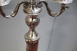 A Fine Pair of Antique Silver Plate 2 Branch Candelabra 