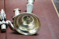 A Fine Pair of Antique Silver Plate 2 Branch Candelabra 