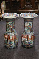 A Fine Pair of Large Antique Imari Vases 