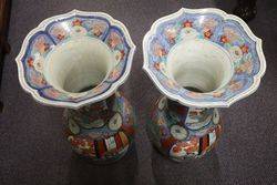 A Fine Pair of Large Antique Imari Vases 