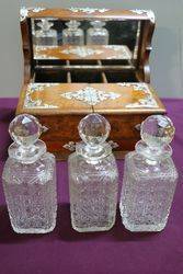 A Fine Quality Victorian 3 Bottle Cut Glass Tantalus 