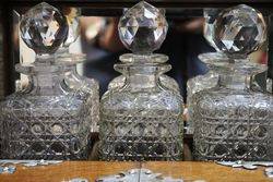 A Fine Quality Victorian 3 Bottle Cut Glass Tantalus 