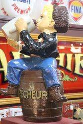 A Genuine Large Pecheur Beer Pub Advertising Figure 