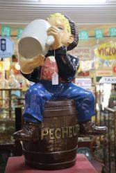 A Genuine Large Pecheur Beer Pub Advertising Figure 