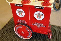 A Genuine Texaco 2 Pump Oil Cart