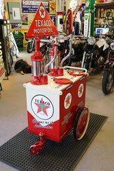 A Genuine Texaco 2 Pump Oil Cart