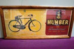 A Genuine Vintage Humber Cycles Framed Poster 