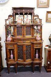 A Gorgeous Antique Carved Oak Parlor Cabinet 