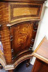 A Gorgeous Antique Carved Oak Parlor Cabinet 