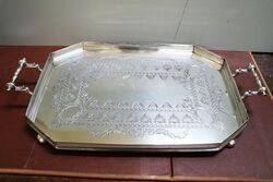 A Large Antique Silver Plated Serving Tray 