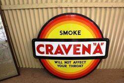 A Large Craven A Cigarettes Enamel Advertising Sign 