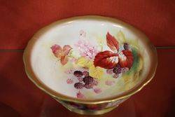 A Large Royal Worcester Kitty Blake Hand Painted Autumnal Fruits Bowl  Dated 193