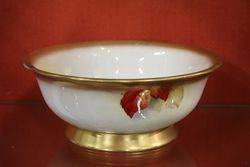 A Large Royal Worcester Kitty Blake Hand Painted Autumnal Fruits Bowl  Dated 193