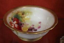 A Large Royal Worcester Kitty Blake Hand Painted Autumnal Fruits Bowl  Dated 193