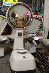 A Large Set Of White Enamel And Mirrored Avery Shopkeepers Scales 