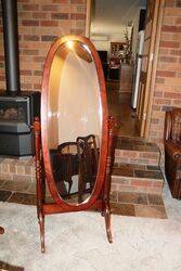 A Modern Oval Cheval Mirror 