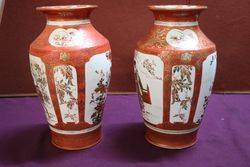 A Pair Of Late C19th Nice Size Katani Vases  