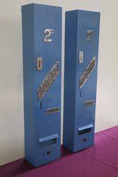 A Pair Of Wall Mounted Vending Machines FOr Matches + Woodbines Cigarettes 