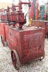 A Portable Triple Pump Oil Cart in Original Condition