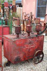 A Portable Triple Pump Oil Cart in Original Condition