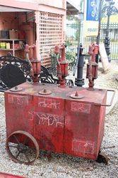 A Portable Triple Pump Oil Cart in Original Condition