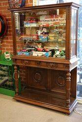 A Quality Antique French Walnut Shop Display Cabinet