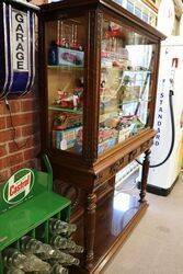 A Quality Antique French Walnut Shop Display Cabinet