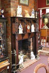 A Quality Early C20th Oak Barley Twist Fire Surround 