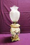 A Quality Hand Decorated Porcelain Double Burner Oil Lamp C190020