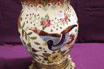 A Quality Hand Decorated Porcelain Double Burner Oil Lamp C190020