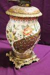 A Quality Hand Decorated Porcelain Double Burner Oil Lamp C190020