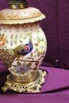 A Quality Hand Decorated Porcelain Double Burner Oil Lamp C190020