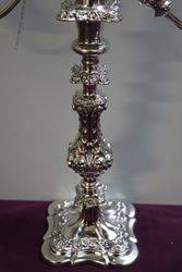 A Quality Pair Of Antique Silver Plated 3 Branch Candelabras 