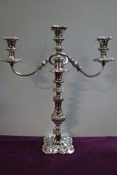 A Quality Pair Of Antique Silver Plated 3 Branch Candelabras 