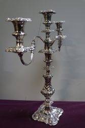 A Quality Pair Of Antique Silver Plated 3 Branch Candelabras 