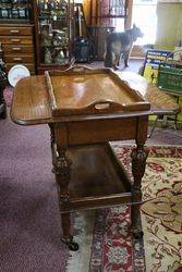 A Quality Tray Top Oak Tea Trolley