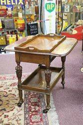 A Quality Tray Top Oak Tea Trolley